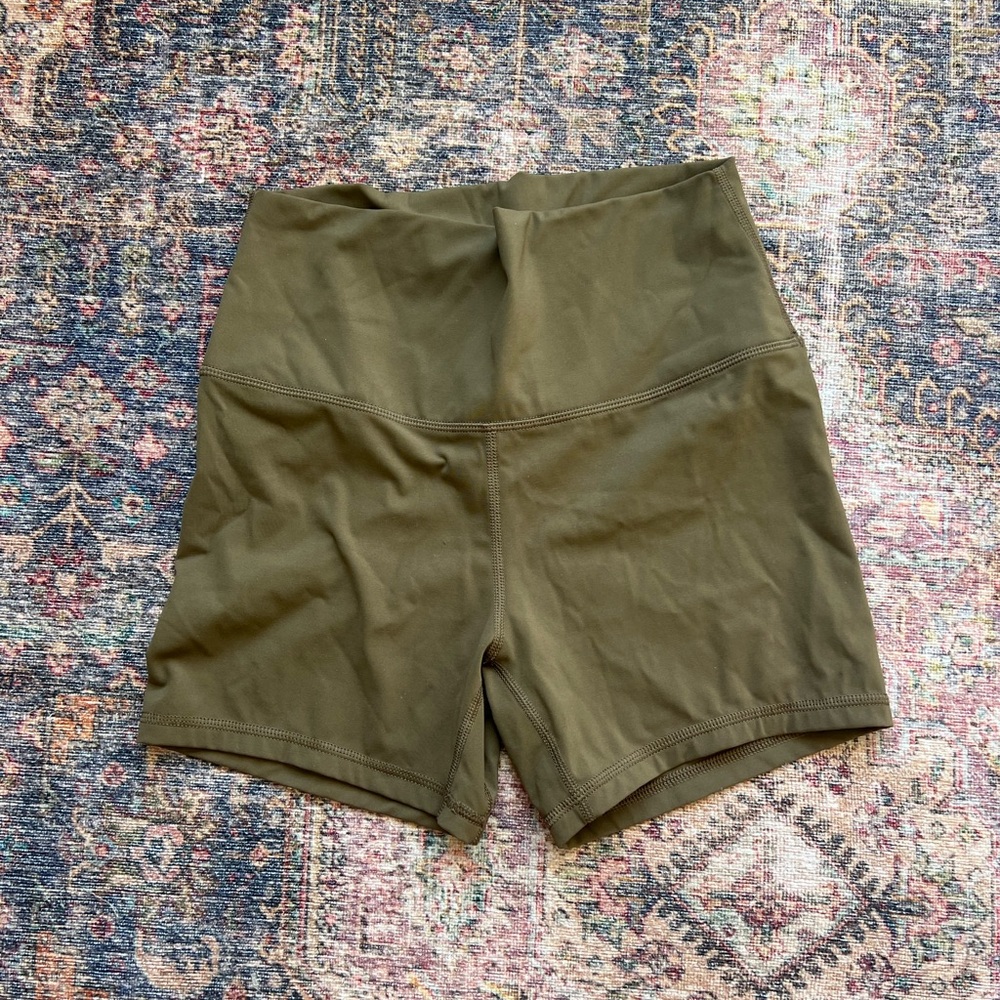 CRZ Olive Green Women's Workout / Biker Shorts